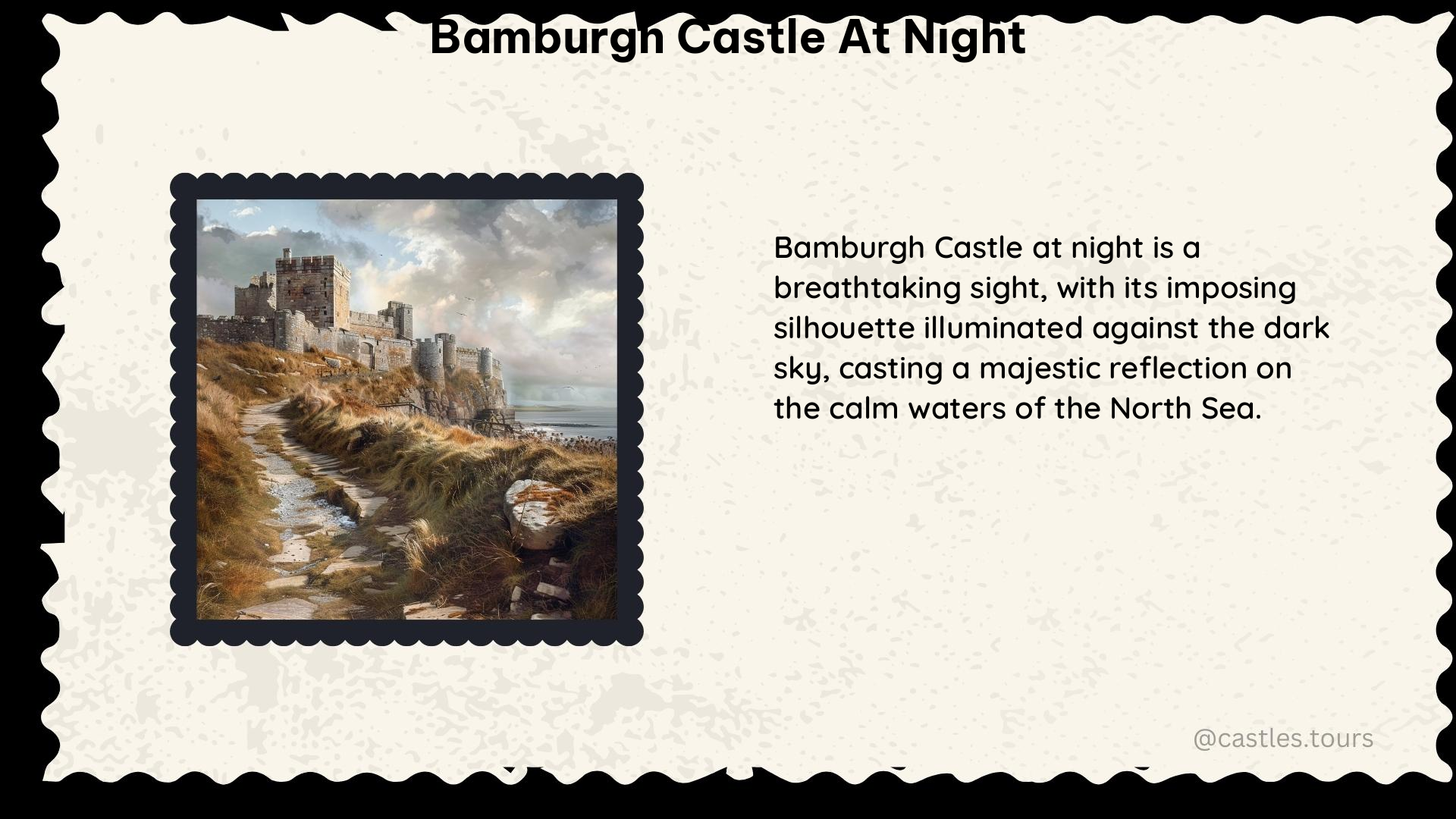 bamburgh castle at night