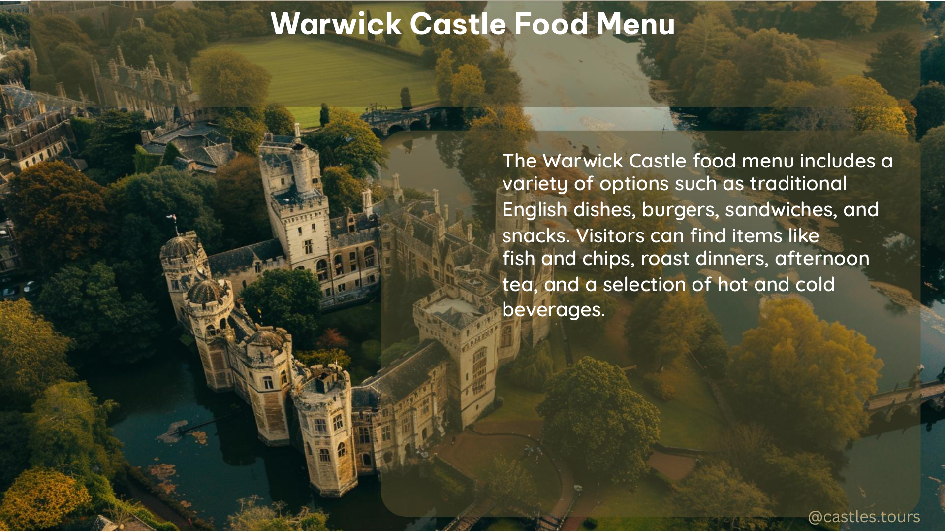 warwick castle food menu