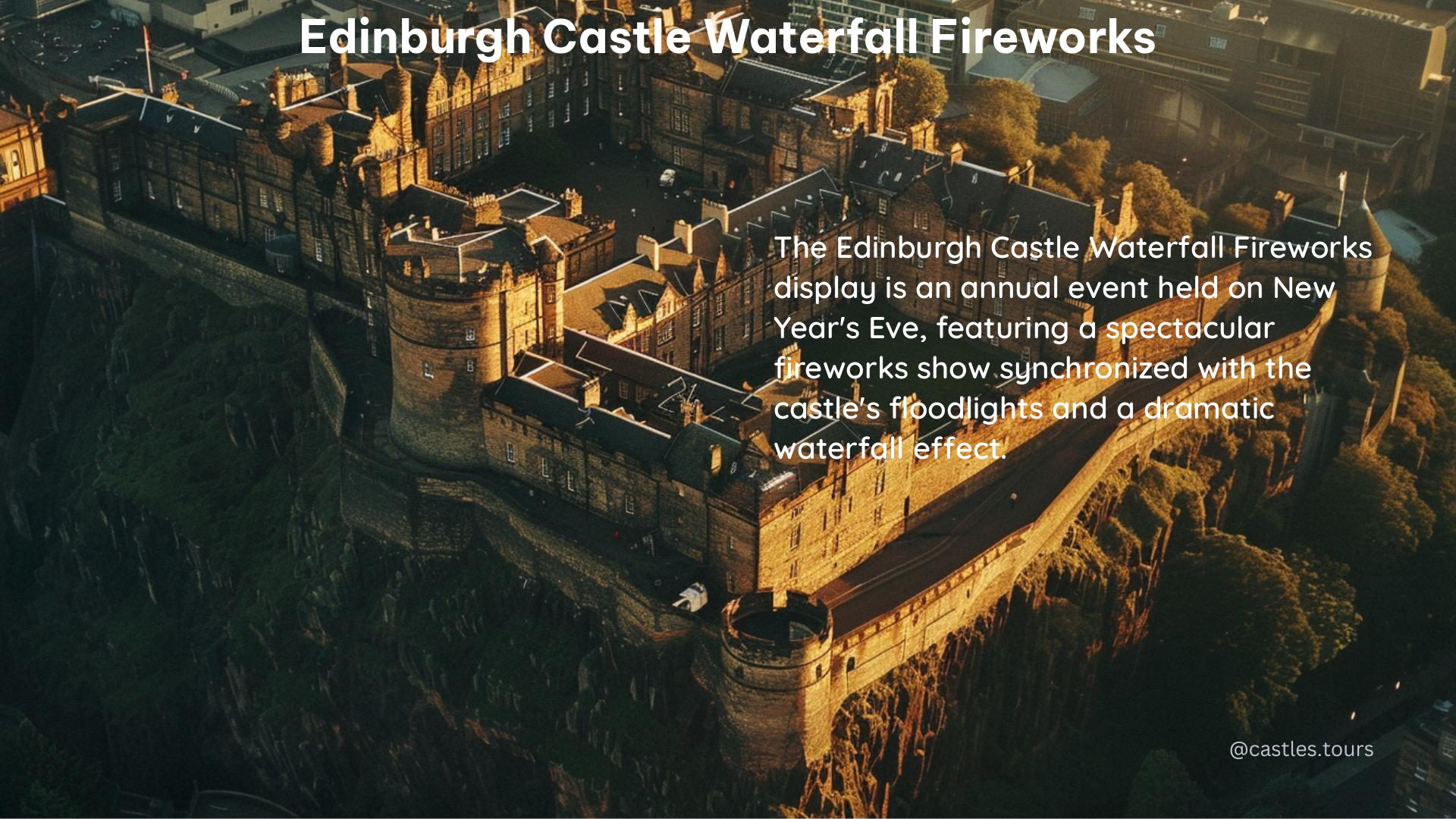 edinburgh castle waterfall fireworks