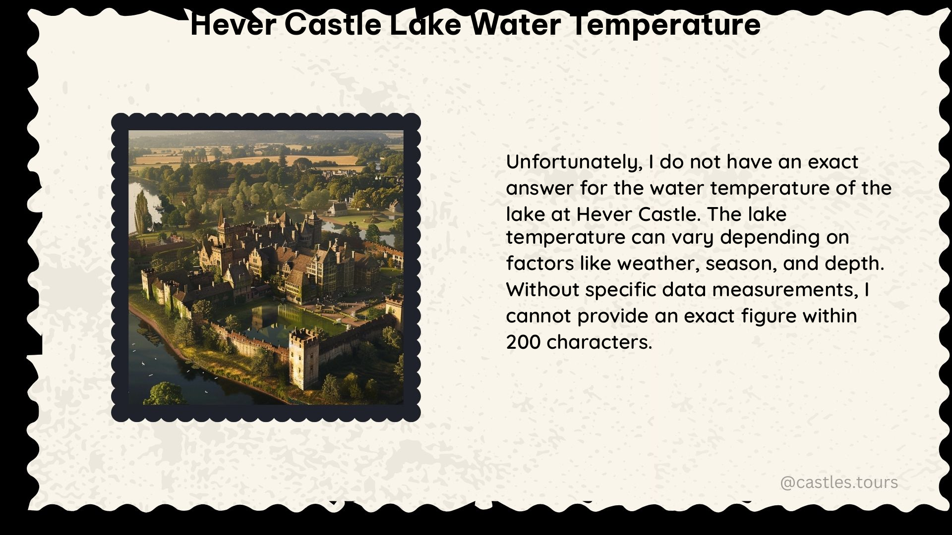 hever castle lake water temperature