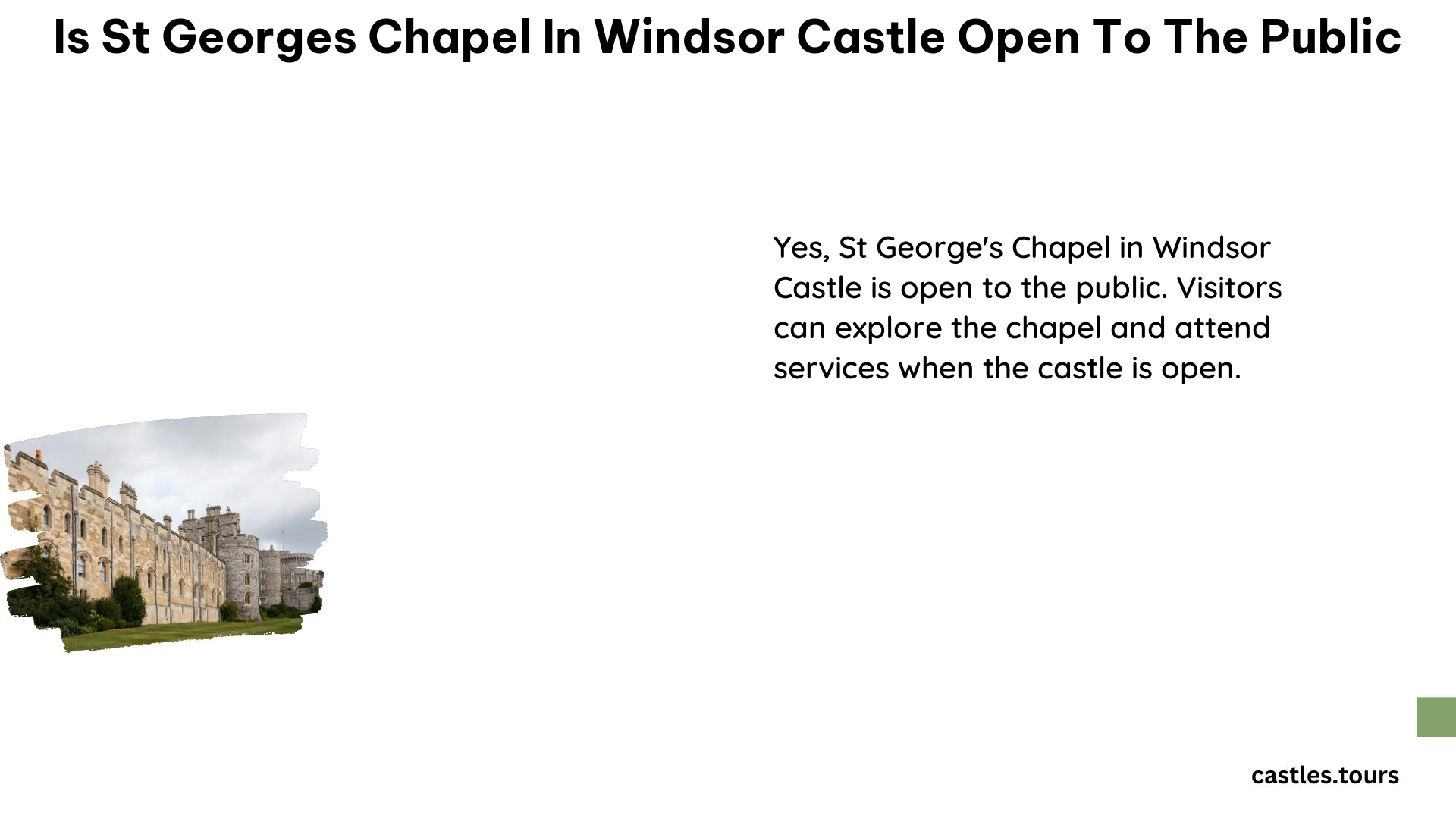 Is St Georges Chapel in Windsor Castle Open to the Public