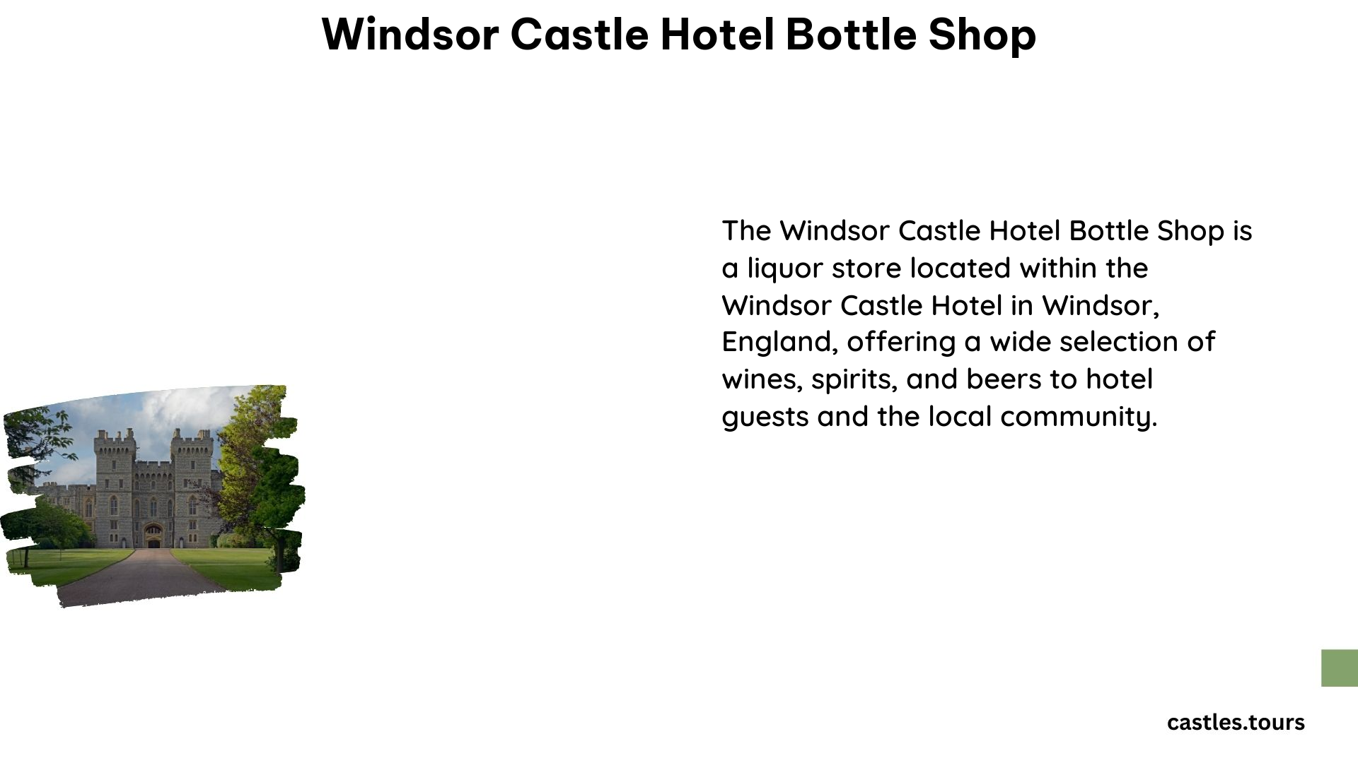 Windsor Castle Hotel Bottle Shop