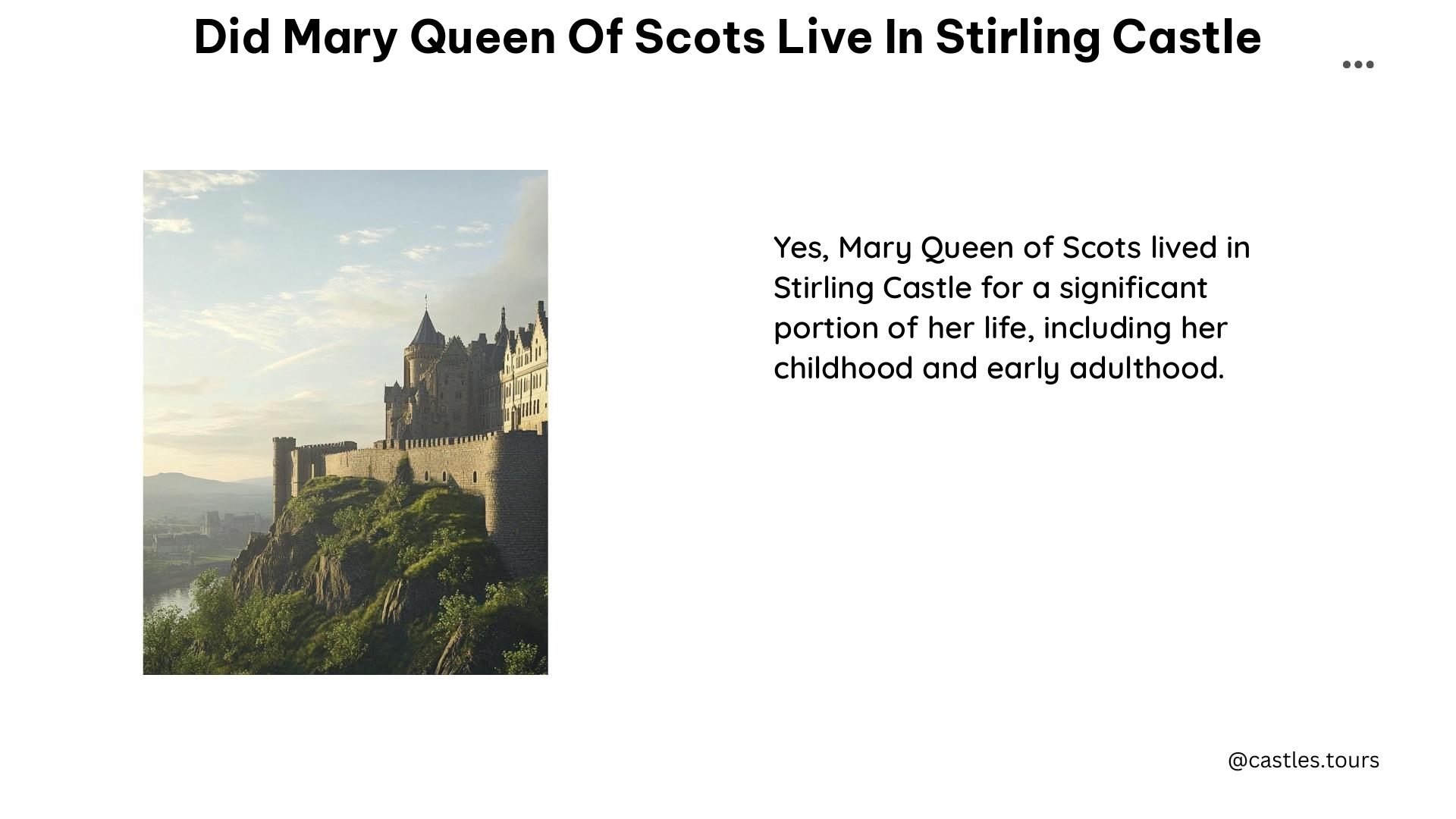 did mary queen of scots live in stirling castle