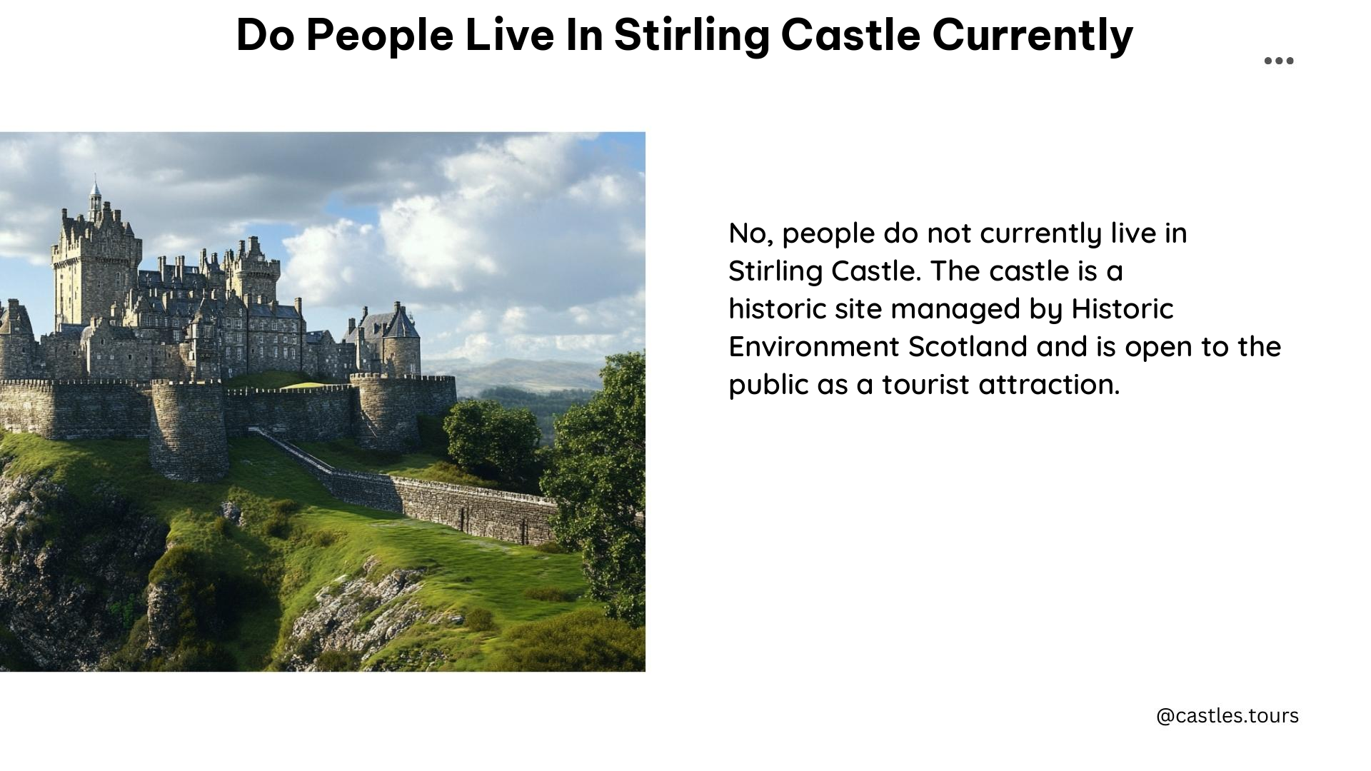 do people live in stirling castle currently