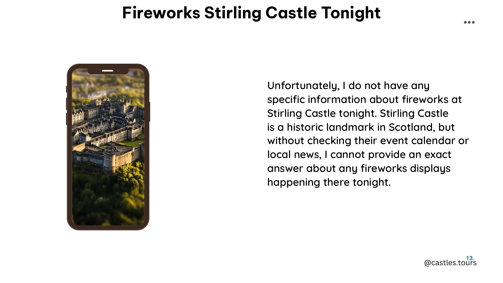 fireworks stirling castle tonight