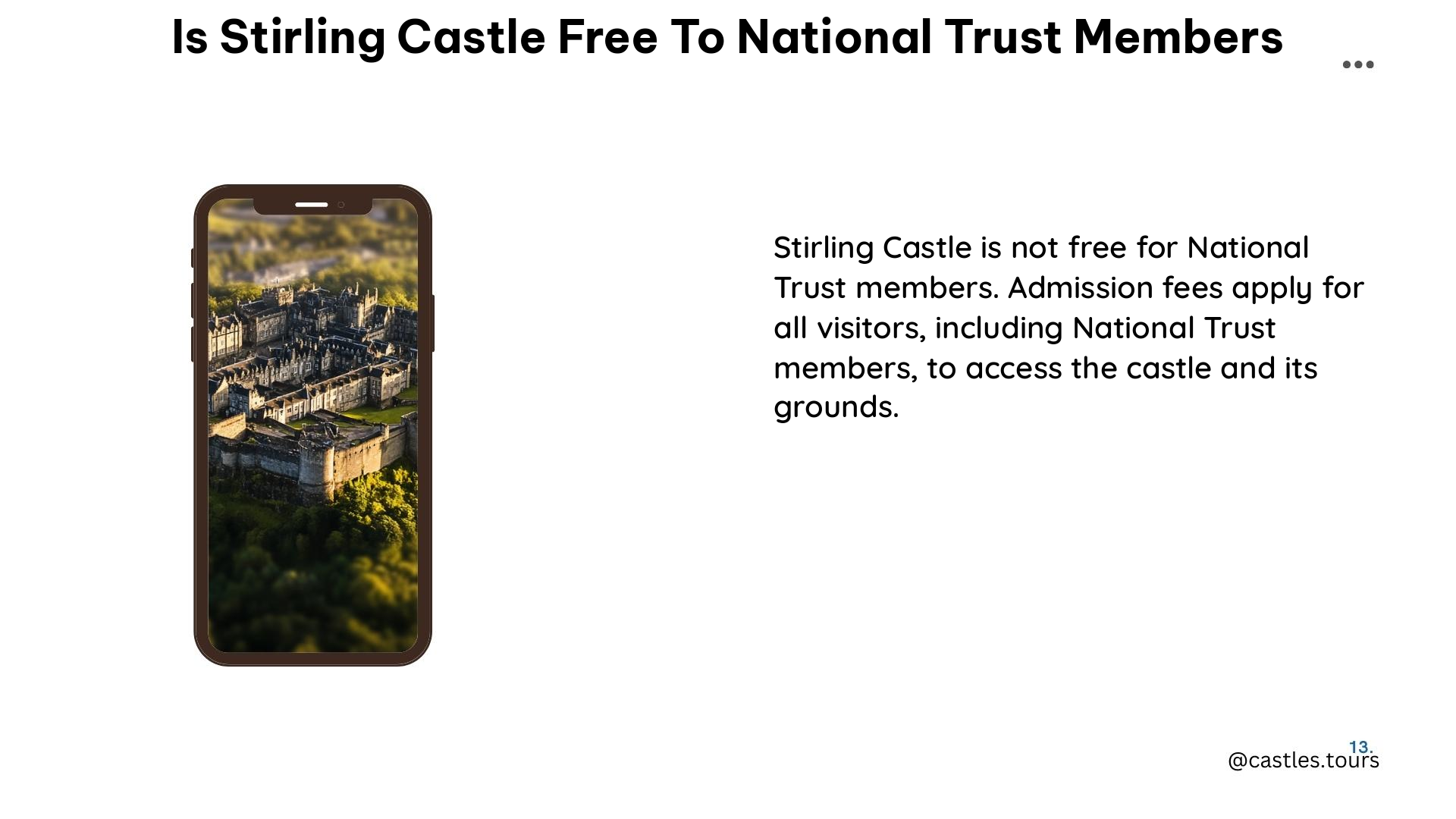 is stirling castle free to national trust members