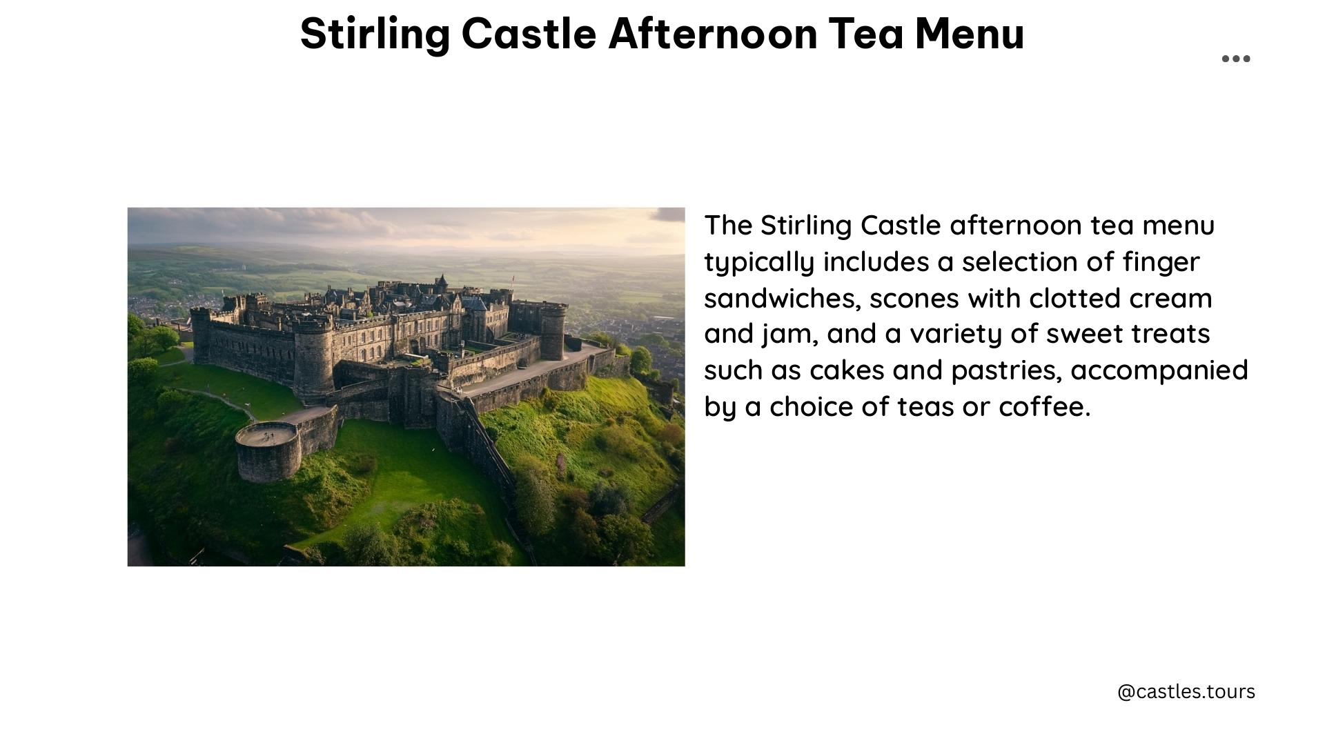 stirling castle afternoon tea menu