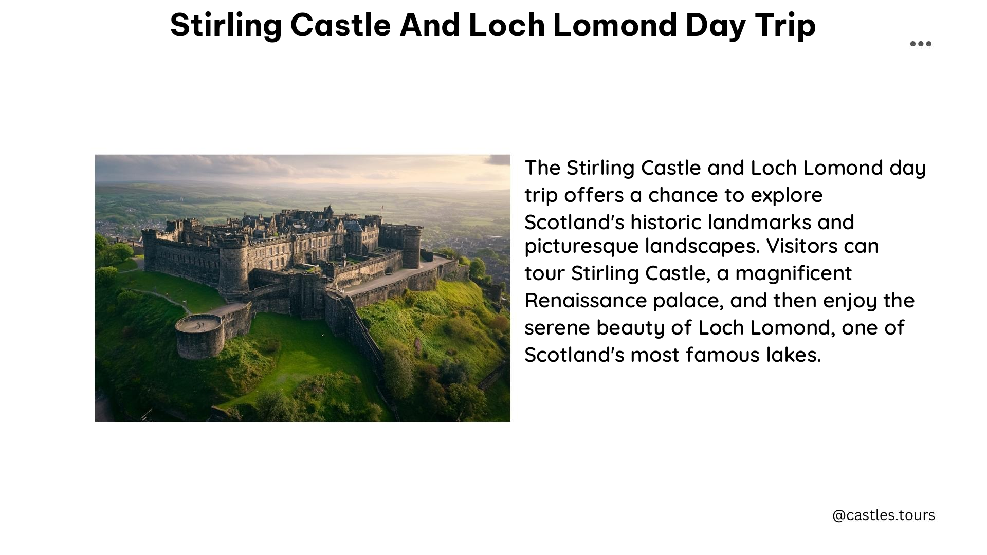 stirling castle and loch lomond day trip