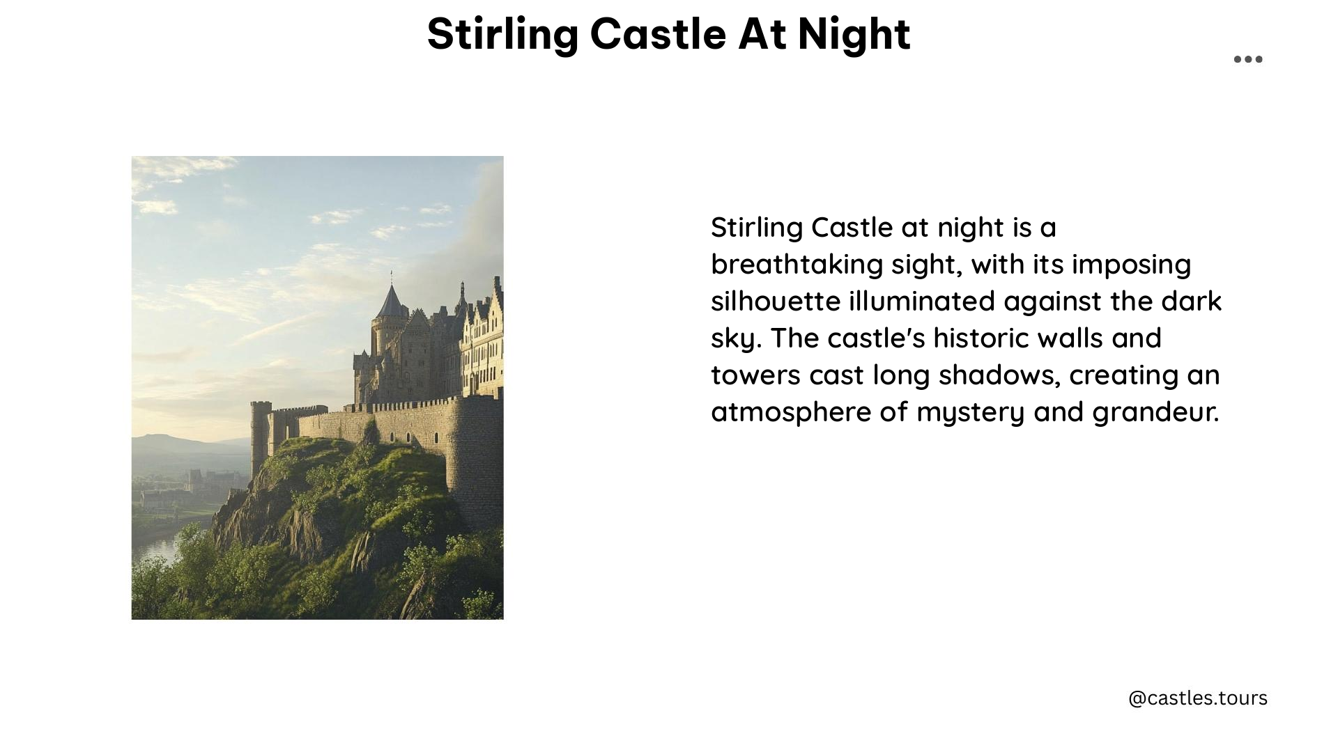 stirling castle at night