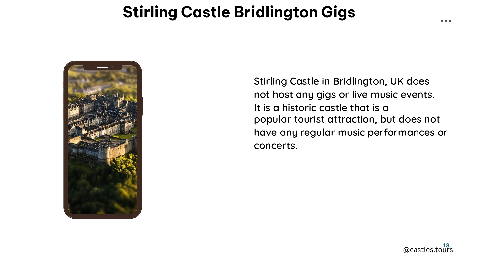 stirling castle bridlington gigs