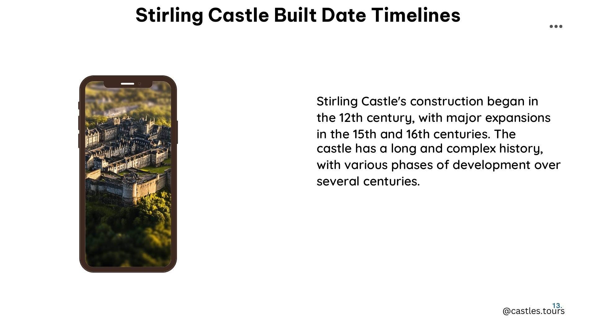 stirling castle built date timelines