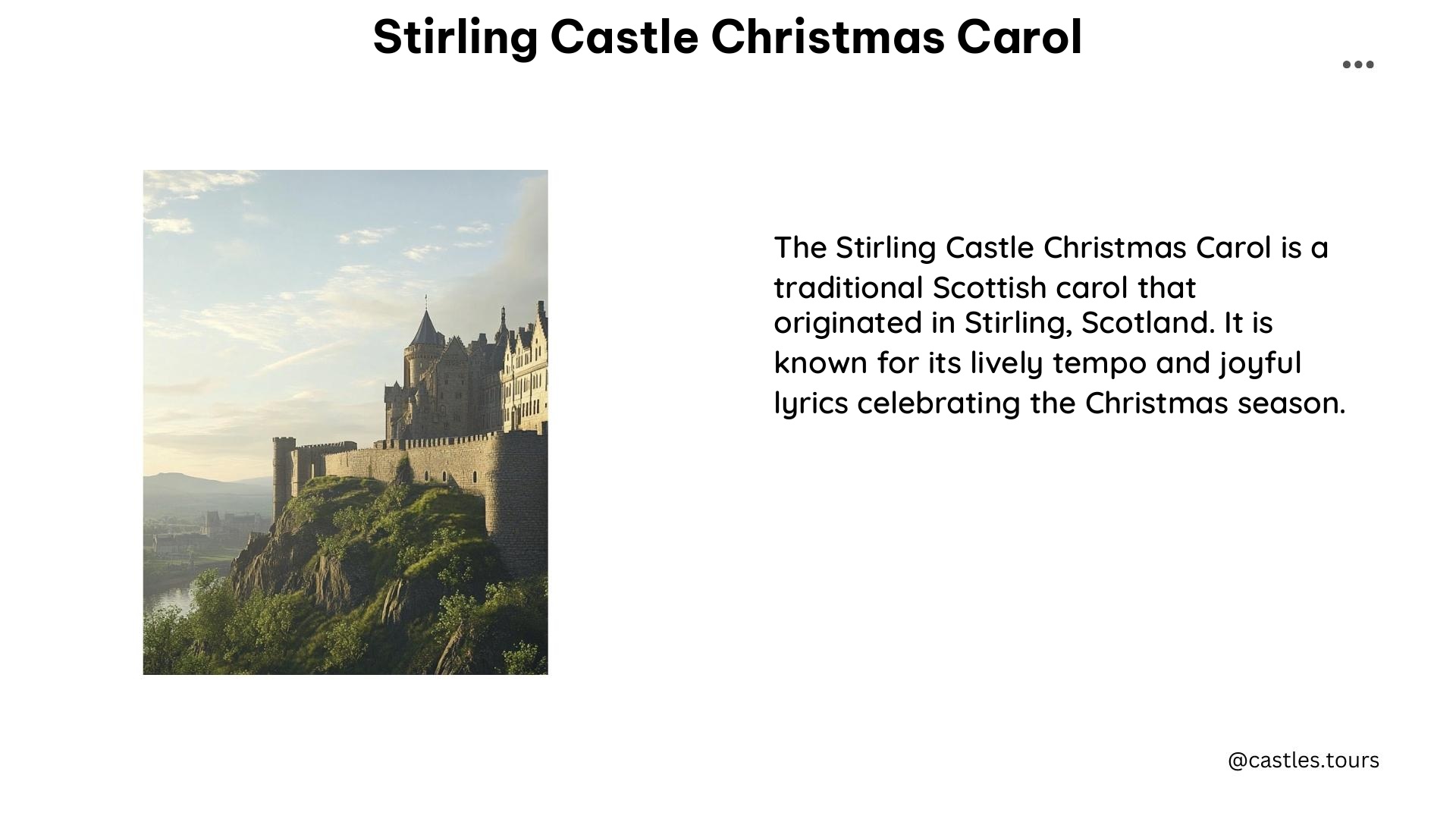 stirling castle christmas carol