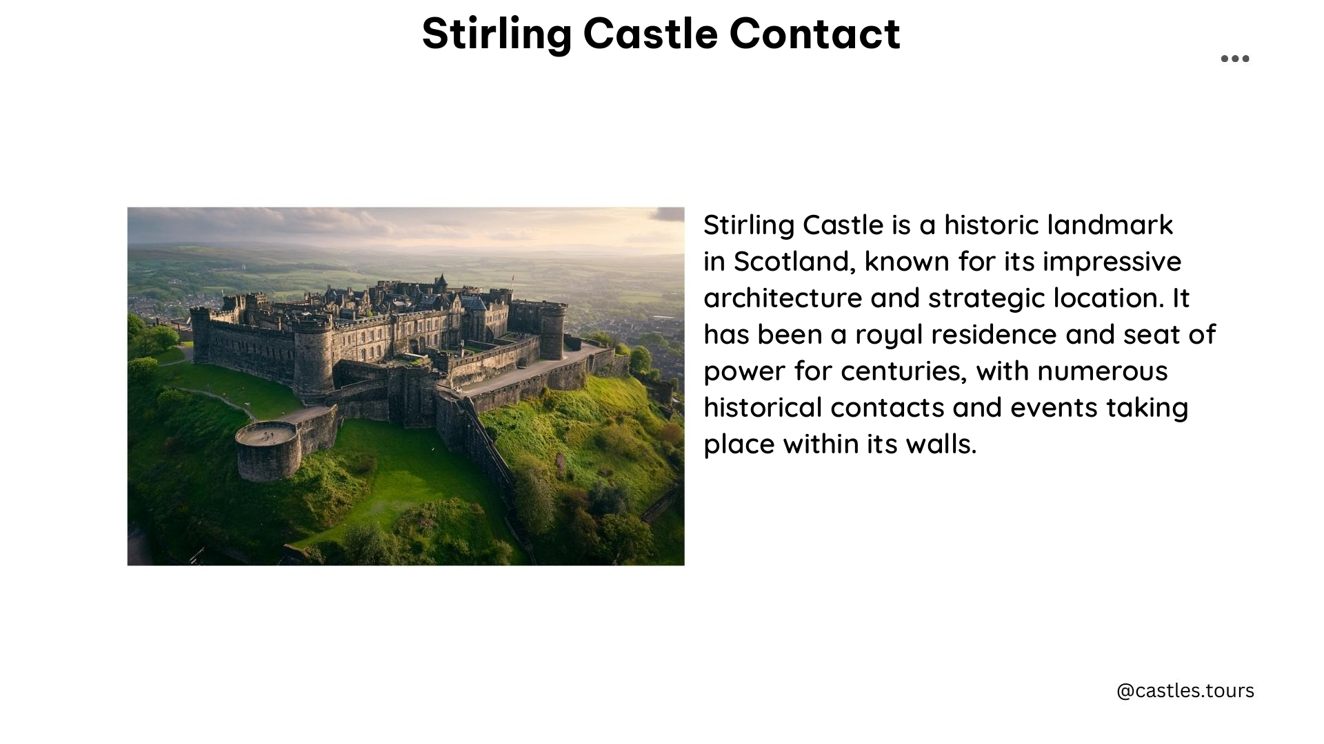 stirling castle contact