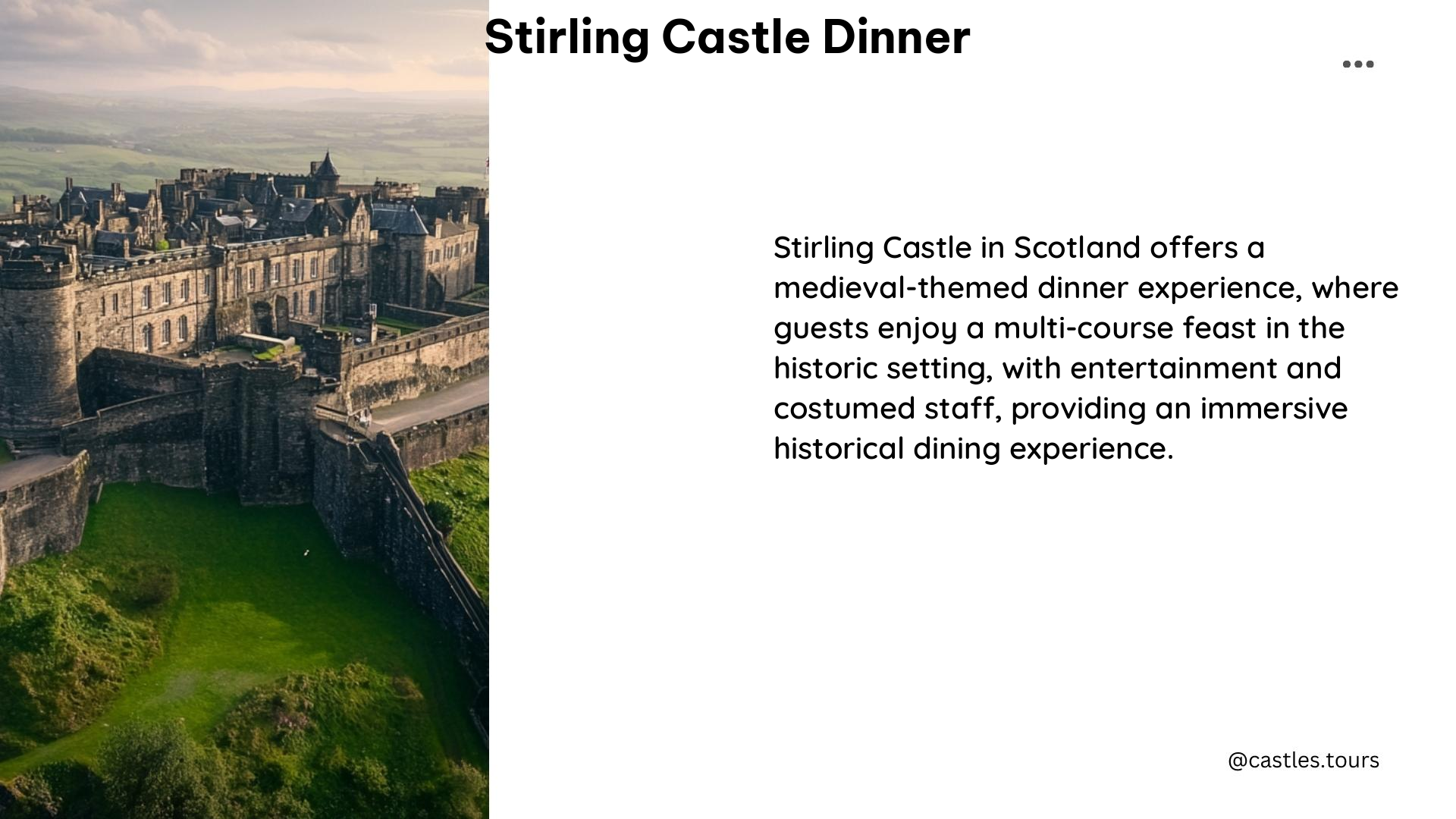 stirling castle dinner