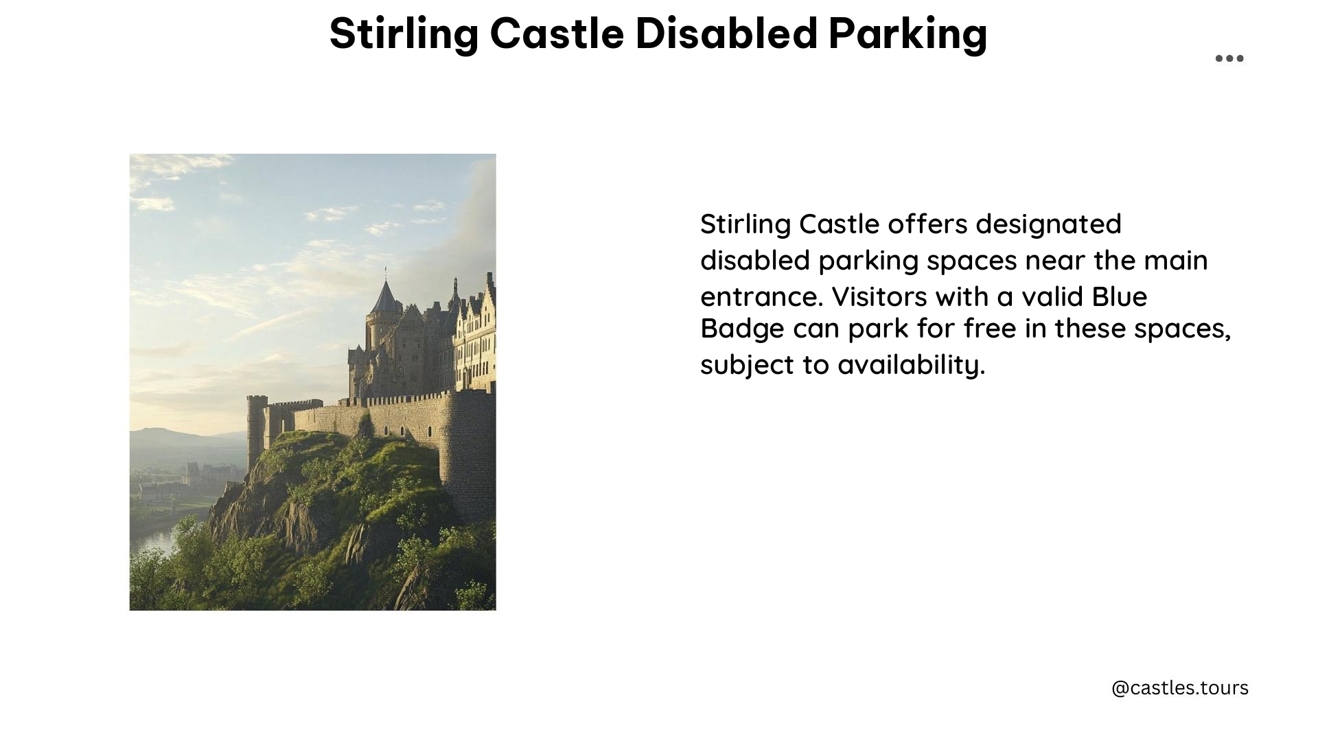 stirling castle disabled parking