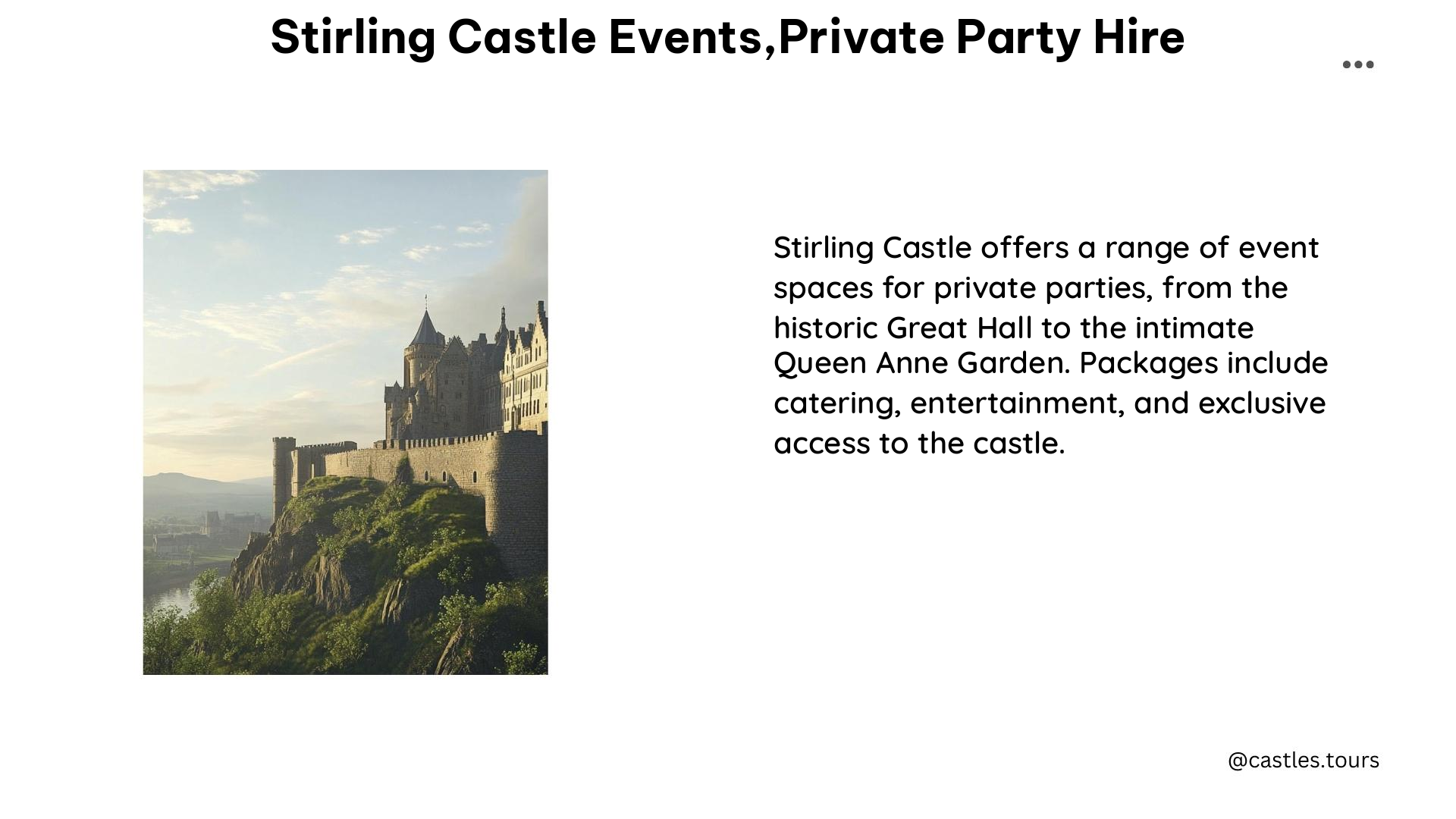 stirling castle events,private party hire