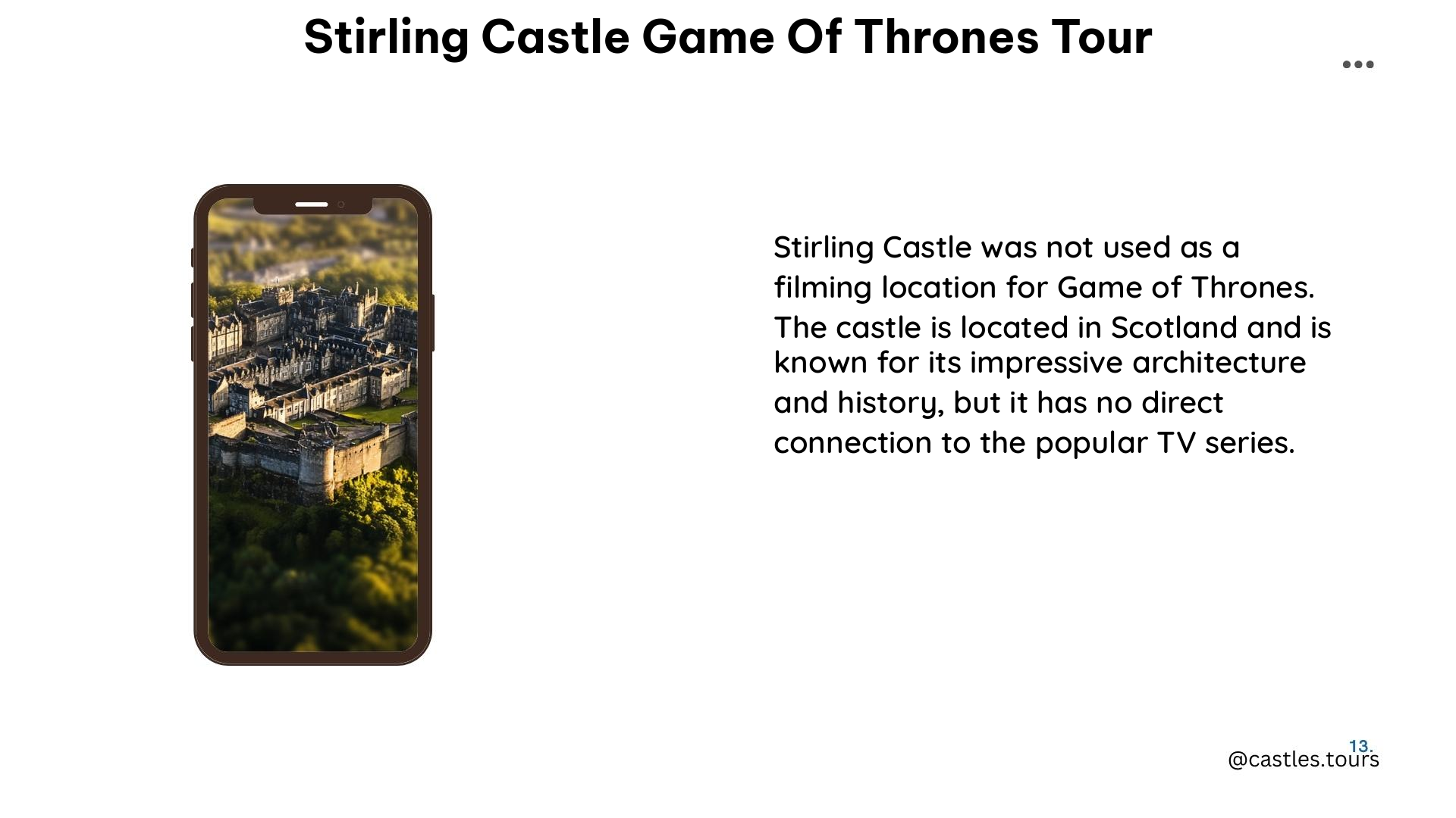 stirling castle game of thrones tour