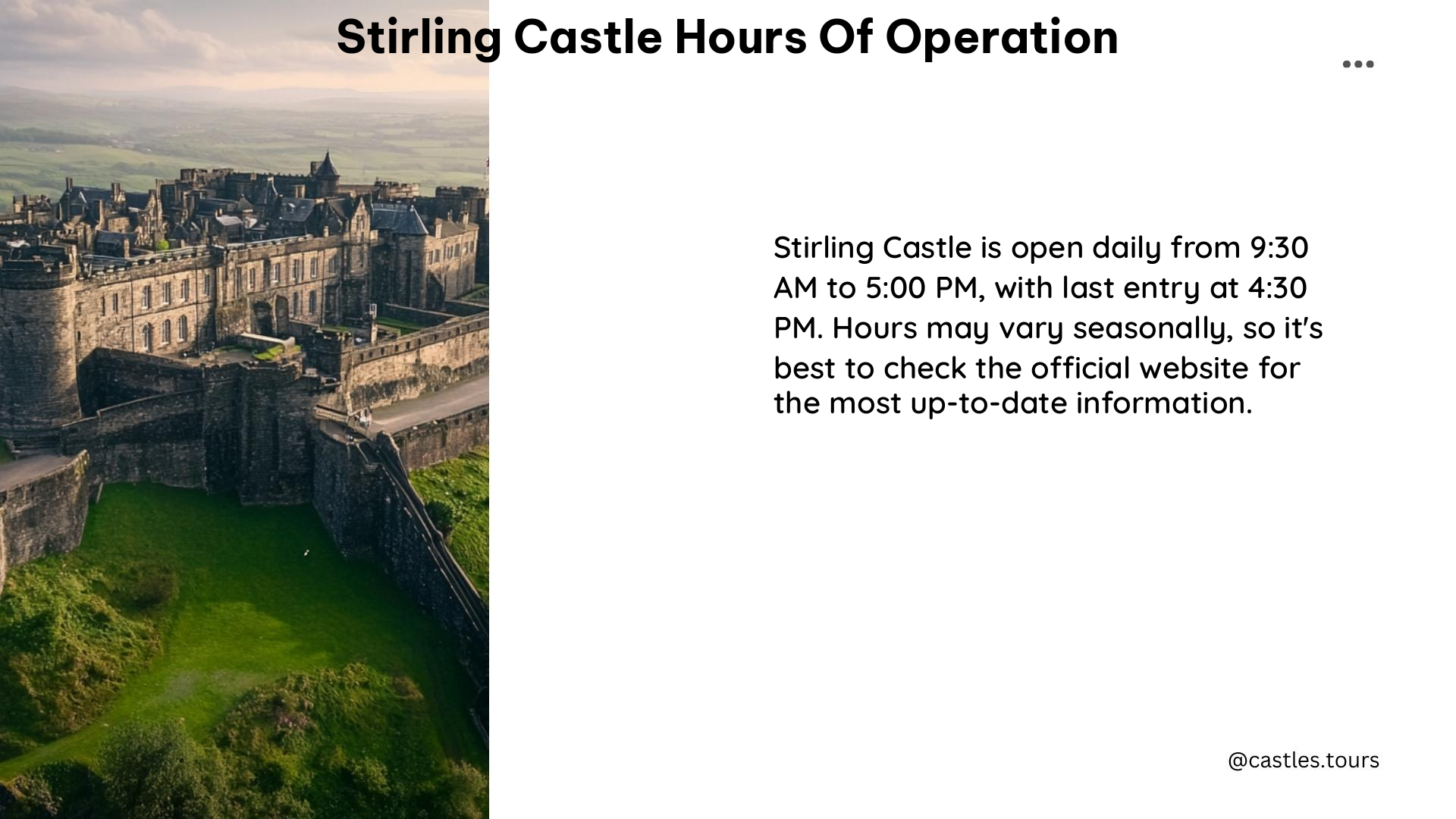 stirling castle hours of operation