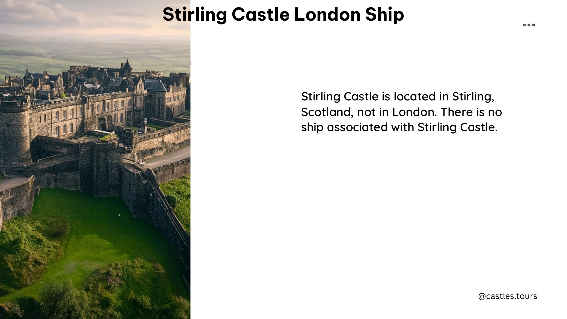 stirling castle london ship