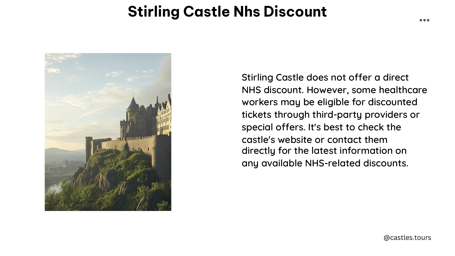 stirling castle nhs discount