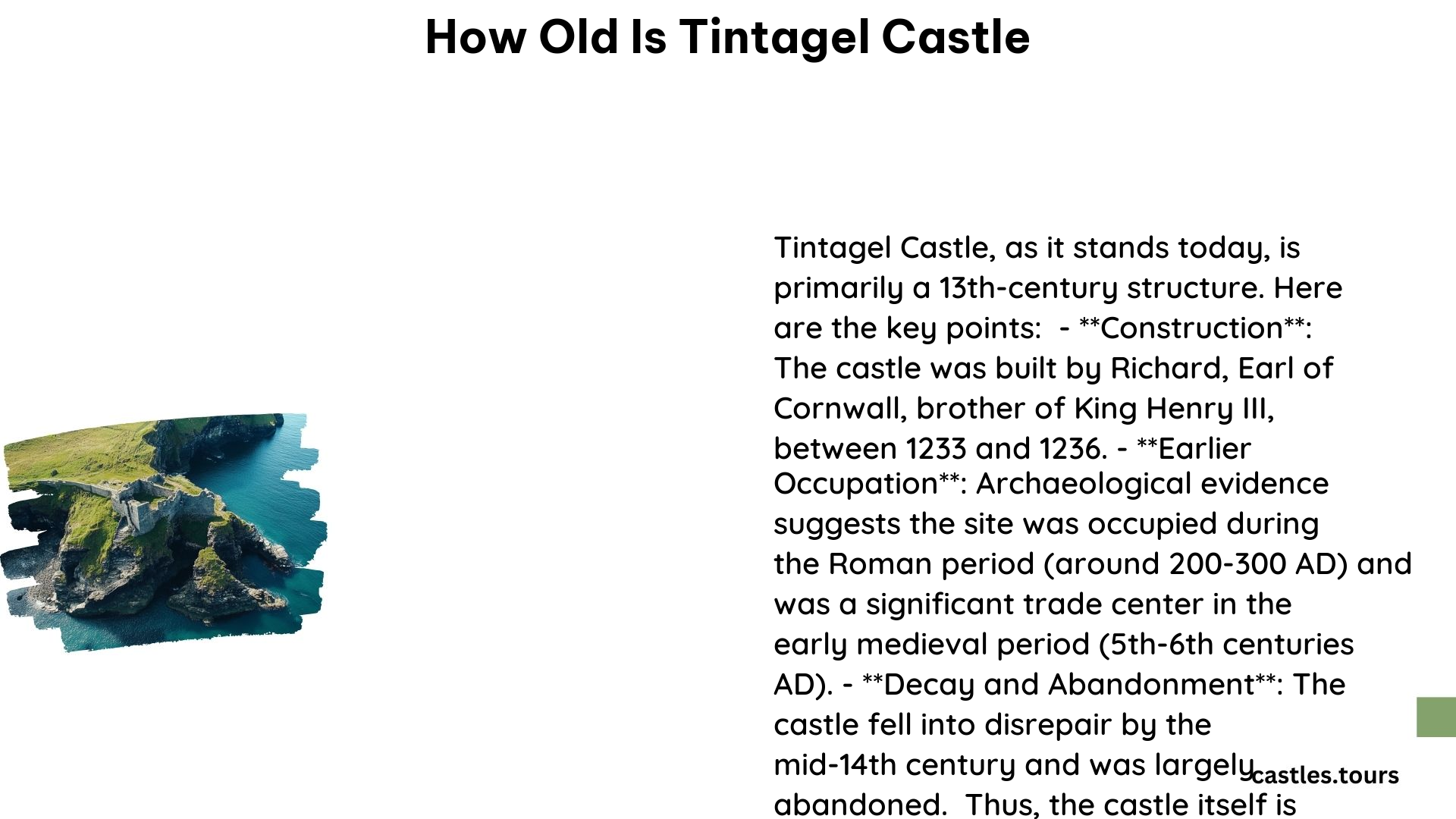 How Old Is Tintagel Castle