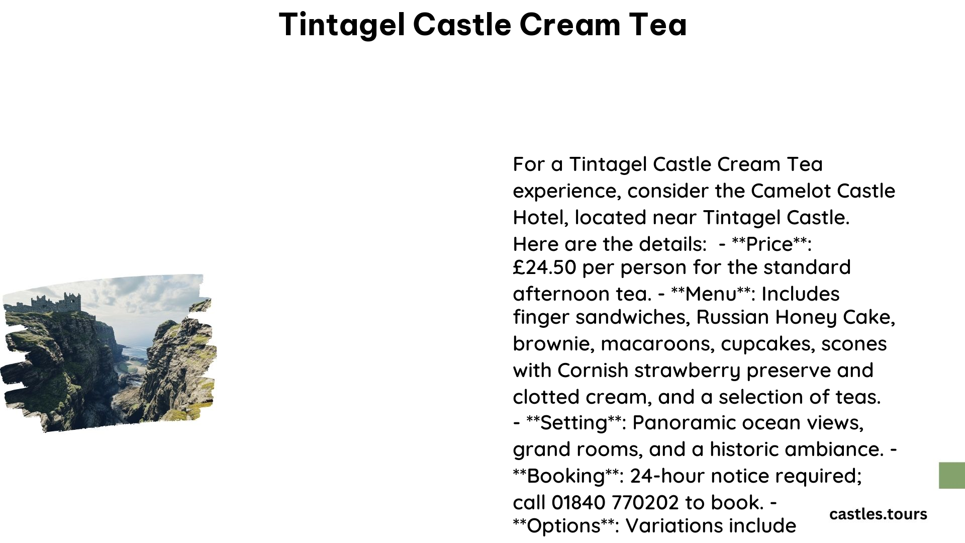 Tintagel Castle Cream Tea