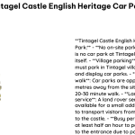 Tintagel Castle English Heritage Car Park