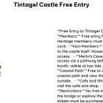 Tintagel Castle Free Entry