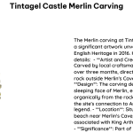 Tintagel Castle Merlin Carving