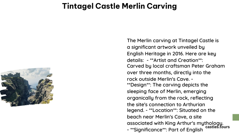 Tintagel Castle Merlin Carving