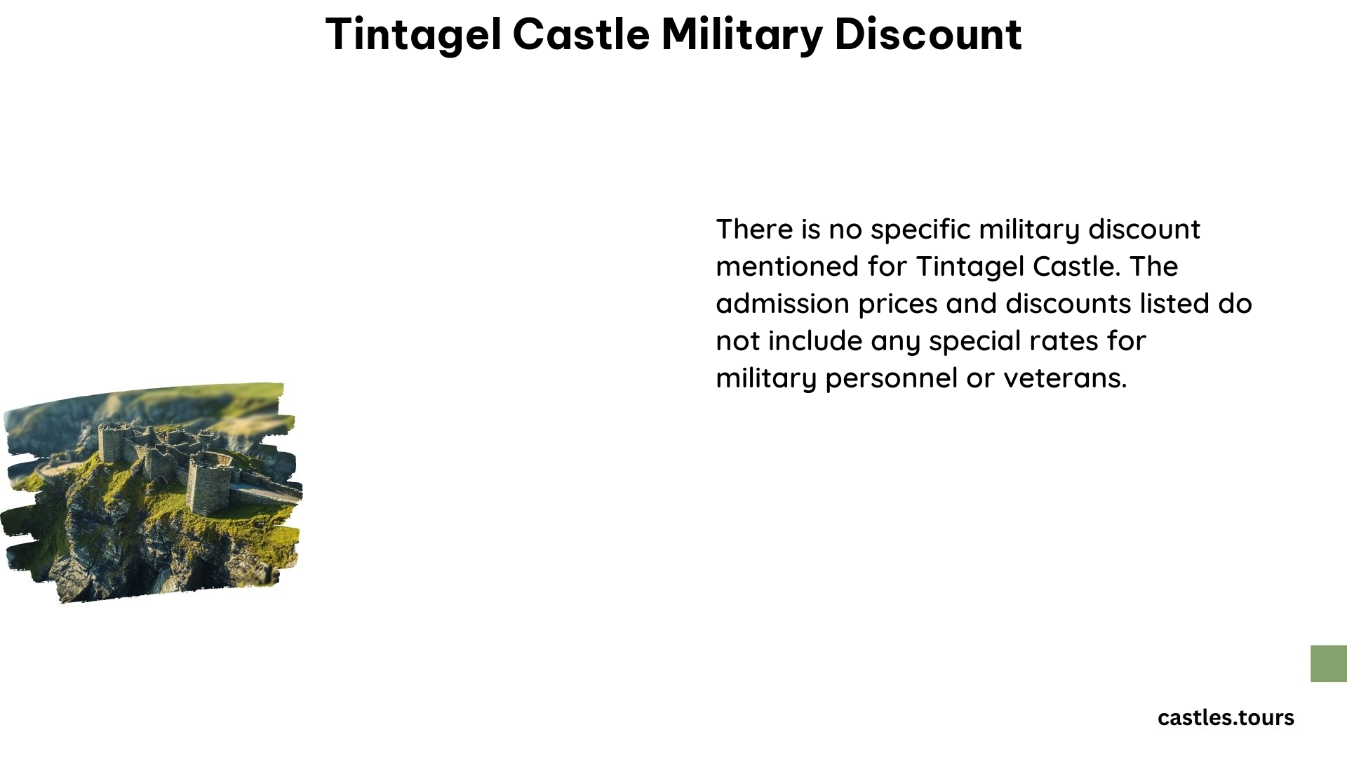 Tintagel Castle Military Discount