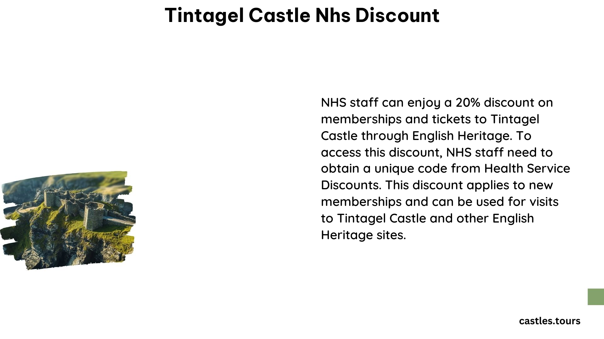 Tintagel Castle NHS Discount