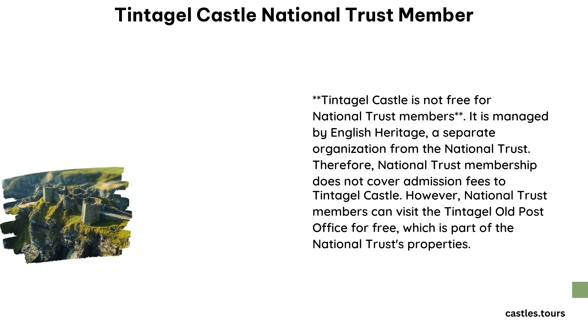 Tintagel Castle National Trust Member