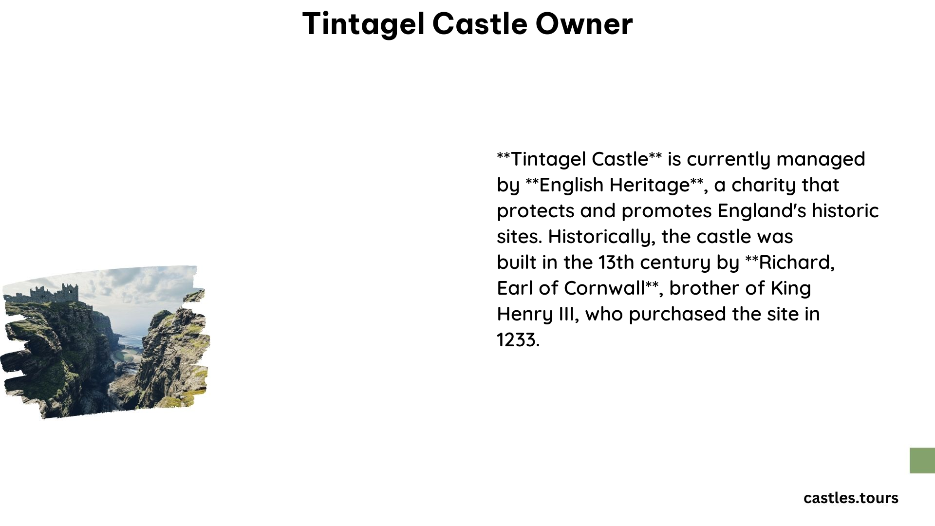 Tintagel Castle Owner