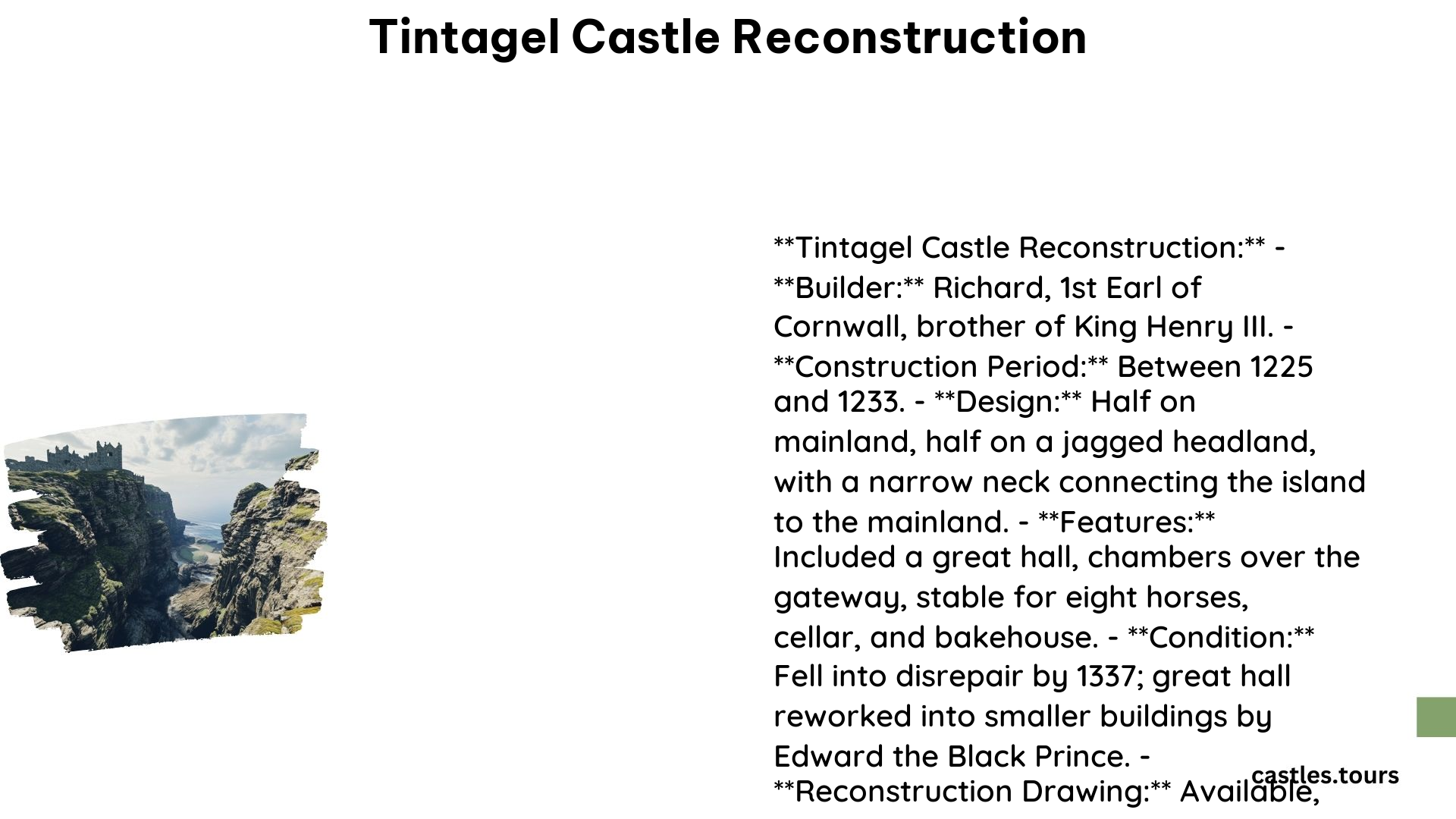 Tintagel Castle Reconstruction