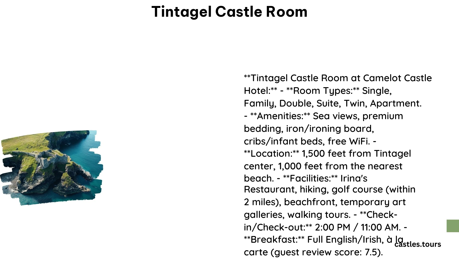 Tintagel Castle Room