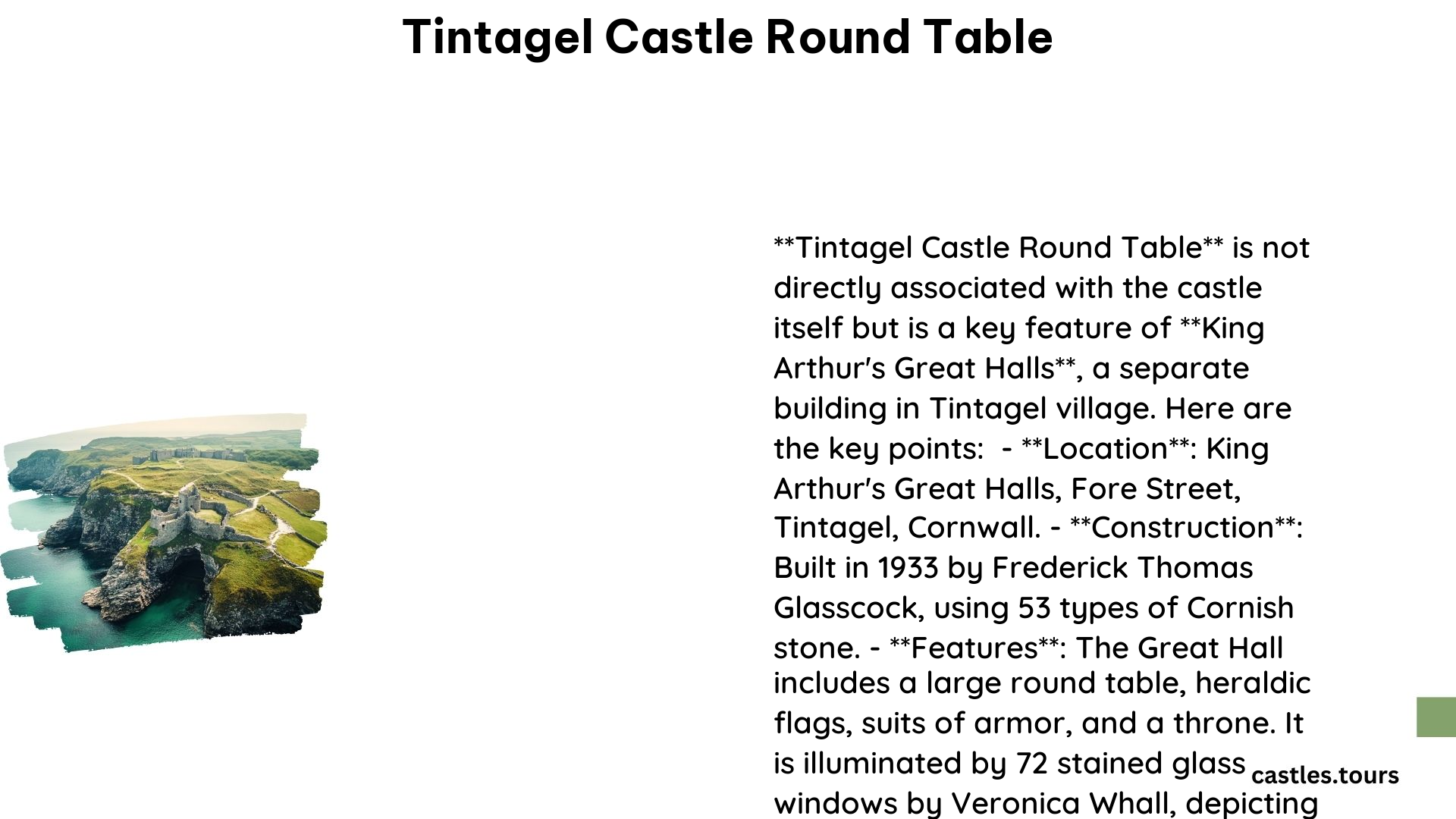 Tintagel Castle Round Table