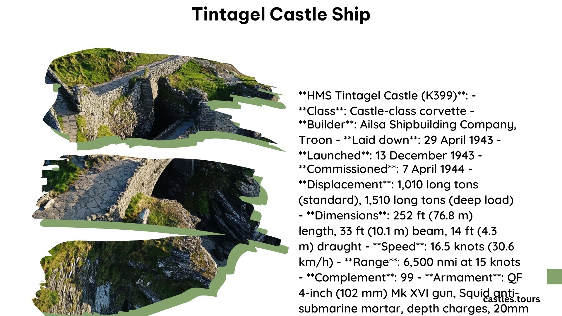 Tintagel Castle Ship