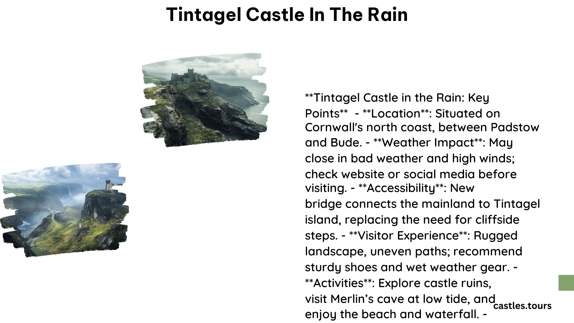 Tintagel Castle in the Rain