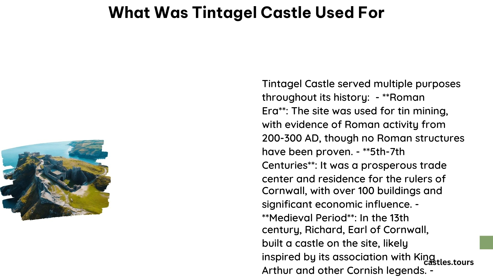 What Was Tintagel Castle Used For