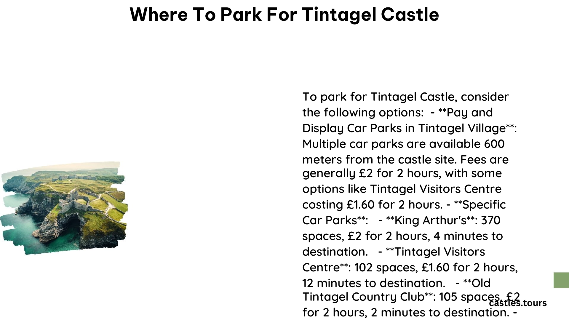 Where to Park for Tintagel Castle